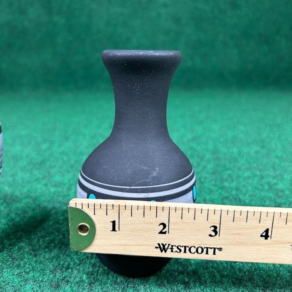 SANDSTONE CREATIONS Handcrafted Miniature Southwest Style Black Vases Set‎ Of 2 - Picture 11 of 11